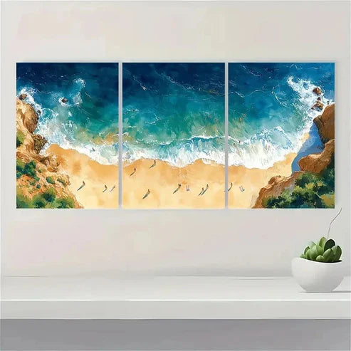 3pcs Swimming People Watercolor G Wall Art Set Canvas Unframed - High Quality Print 100% Australian Made Wall Canvas - Bella Home Decor