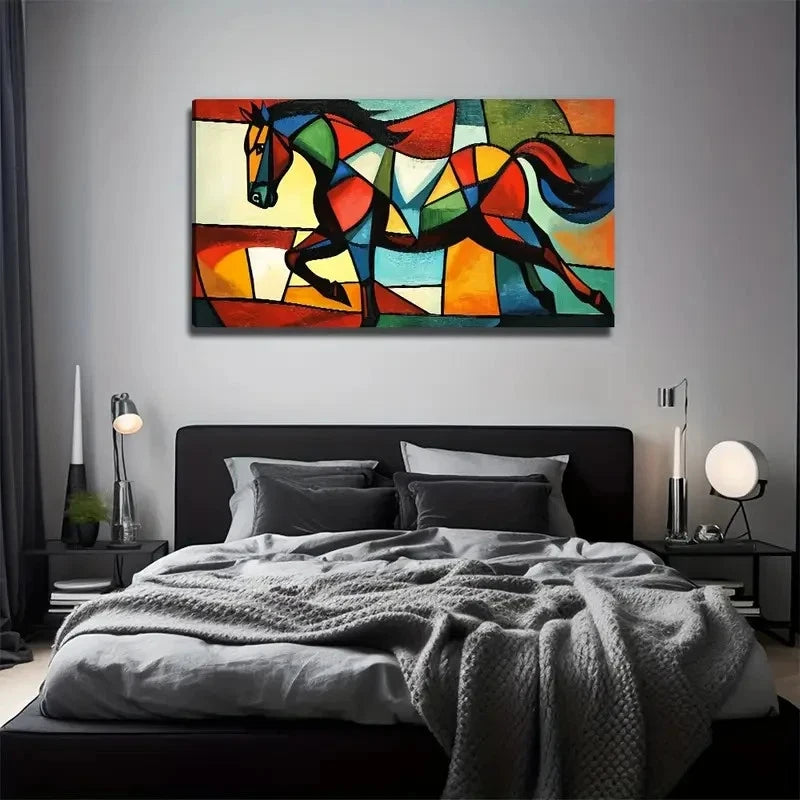 A Nimble Steed Suitable Wall Art Canvas Office Home Room Framed 120x60cm