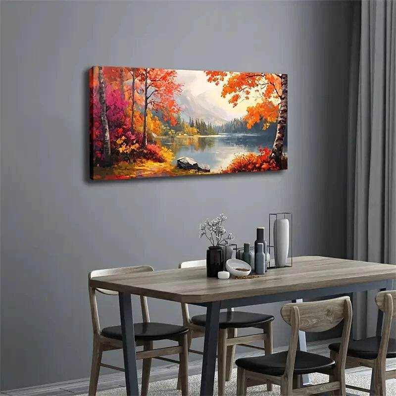 Seasonal & Summer Scenery wall canvas office home room framed 120x60cm - Bella Home Decor