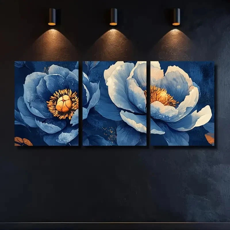 3pcs Digital Illustration of Summer Peonies    Wall Art Canvas Framed 40x60cm - High Quality Print 100% Australian Made Wall Canvas Ready to Hang - Bella Home Decor