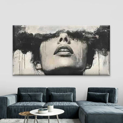 Minimalist Female Silhouette Wall Art Canvas Office Home Room Framed 120x60cm