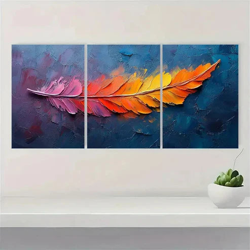 3pcs Original Abstract Colorful Oil Paint HL Wall Art Set Canvas Unframed - High Quality Print 100% Australian Made Wall Canvas - Bella Home Decor