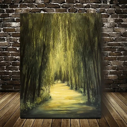 Beautiful Vigorous Willow Forest Painting 40x60cm Metal Print Ready to Hang