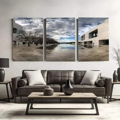 3pcs National Gallery of Canberra, Australia Wall Art Set Canvas Framed 50x70cm - High Quality Print 100% Australian Made Wall Canvas Ready to Hang