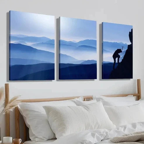 3pcs Artistic Climber Silhouette Perfect Wall Art Canvas Unframed - High Quality Print 100% Australian Made Wall Canvas - Bella Home Decor