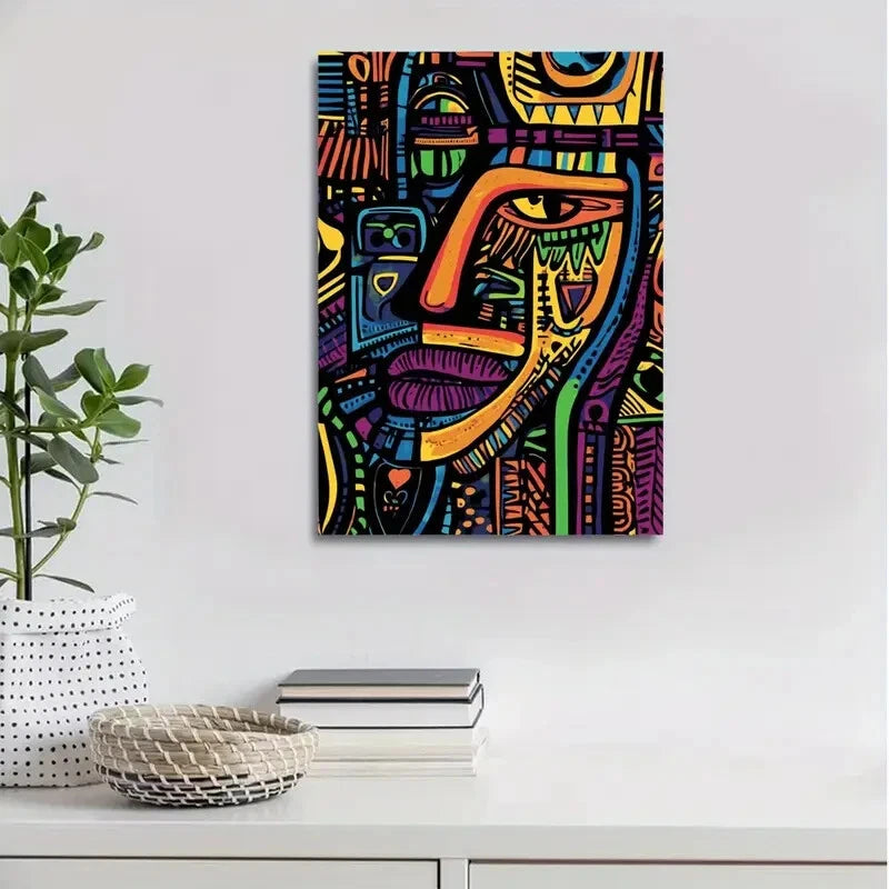 Beautiful Abstract Art African Style Painting 40x60cm Metal Print Ready to Hang - Bella Home Decor