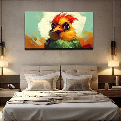 Fun Red-Haired Chick Décor Wall Art Canvas Office Home Room Framed 120x60cm