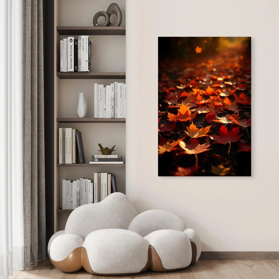 Beautiful Autumn Leaves 60x90cm Metal Print Ready to Hang