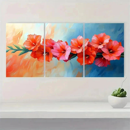3pcs Gladiolus Flower Nature Beauty Perfect Wall Art Set Canvas Framed 50x70cm - High Quality Print 100% Australian Made Wall Canvas Ready to Hang - Bella Home Decor
