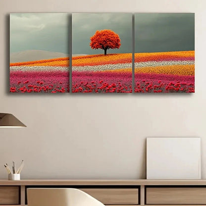 3pcs Colorful Rose Garden & Orange Wall Art Set Canvas Framed 60x90cm - High Quality Print 100% Australian Made Wall Canvas Ready to Hang