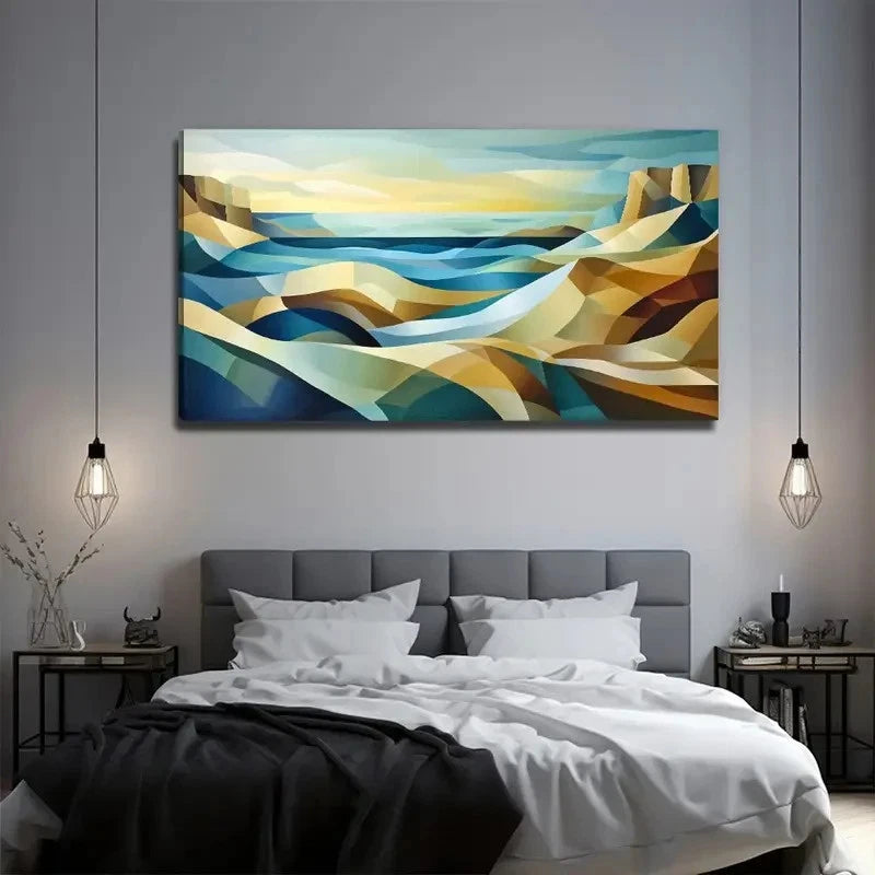 Abstract Beach Bohemian Wall Art Canvas Office Home Room Framed 120x60cm