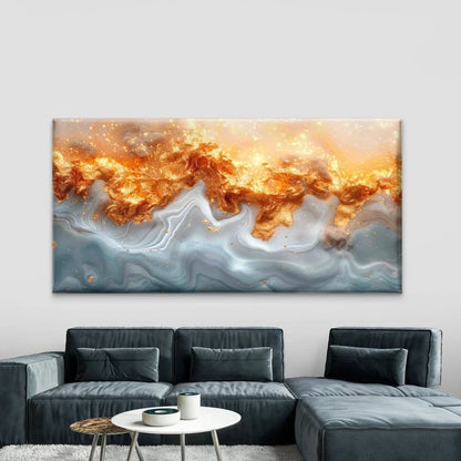Abstract Marble Gold Texture Wall Art Canvas Office Home Room Framed 120x60cm