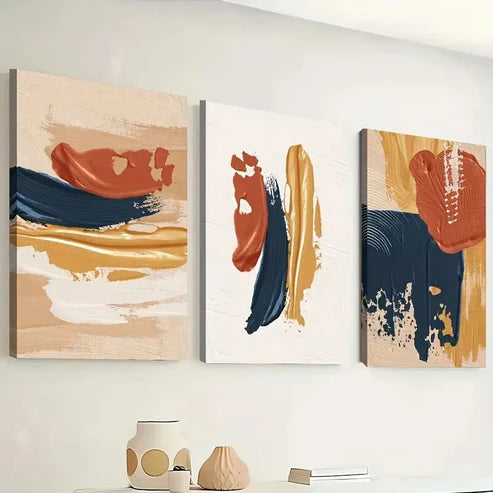 3pcs Vibrant Colorful Modern Abstract Wall Art Set Canvas Unframed - High Quality Print 100% Australian Made Wall Canvas