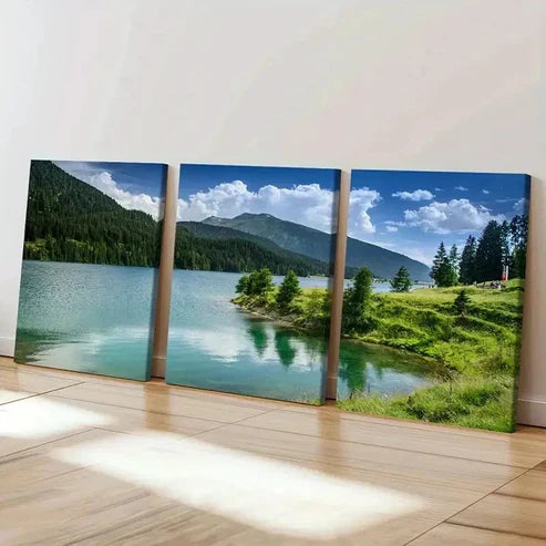 3pcs Mountains Forests Lakes Decoration Wall Art Canvas Unframed – High Quality Print 100% Australian Made Wall Canvas