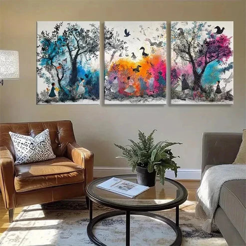 3pcs Colorful Nature Fantasy Dreamscape Perfect  Wall Art Set Canvas Unframed - High Quality Print 100% Australian Made Wall Canvas - Bella Home Decor