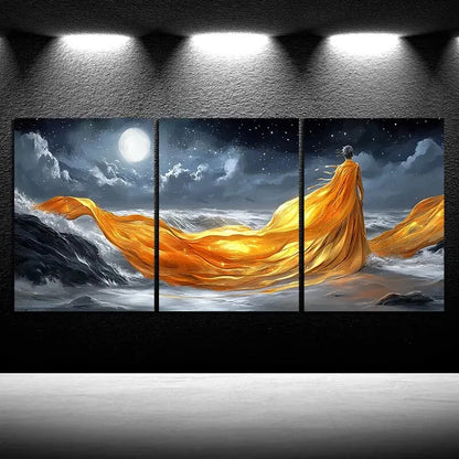 3pcs The Water Surface Under the Cliff Metal Print Ready to Hang Art - Bella Home Decor