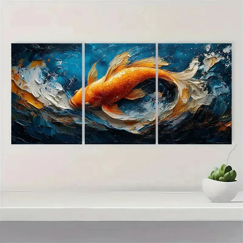 3pcs Blue Sea Original Art Marine Life R Wall Art Set Canvas Unframed - High Quality Print 100% Australian Made Wall Canvas - Bella Home Decor