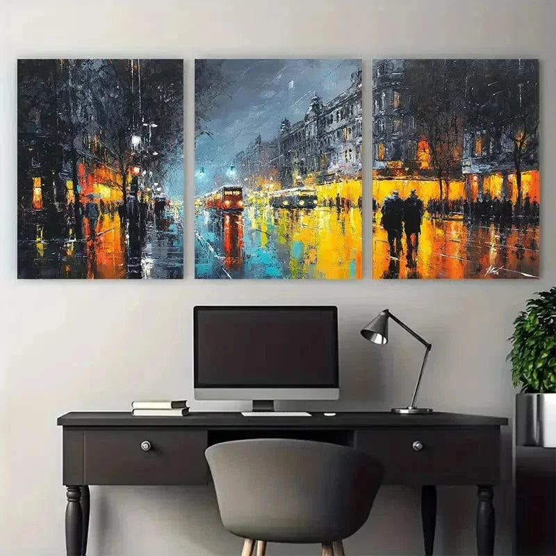 3pcs Germany Cityscape Urban Street Perfect Wall Art Set Canvas Framed 50x70cm - High Quality Print 100% Australian Made Wall Canvas Ready to Hang - Bella Home Decor