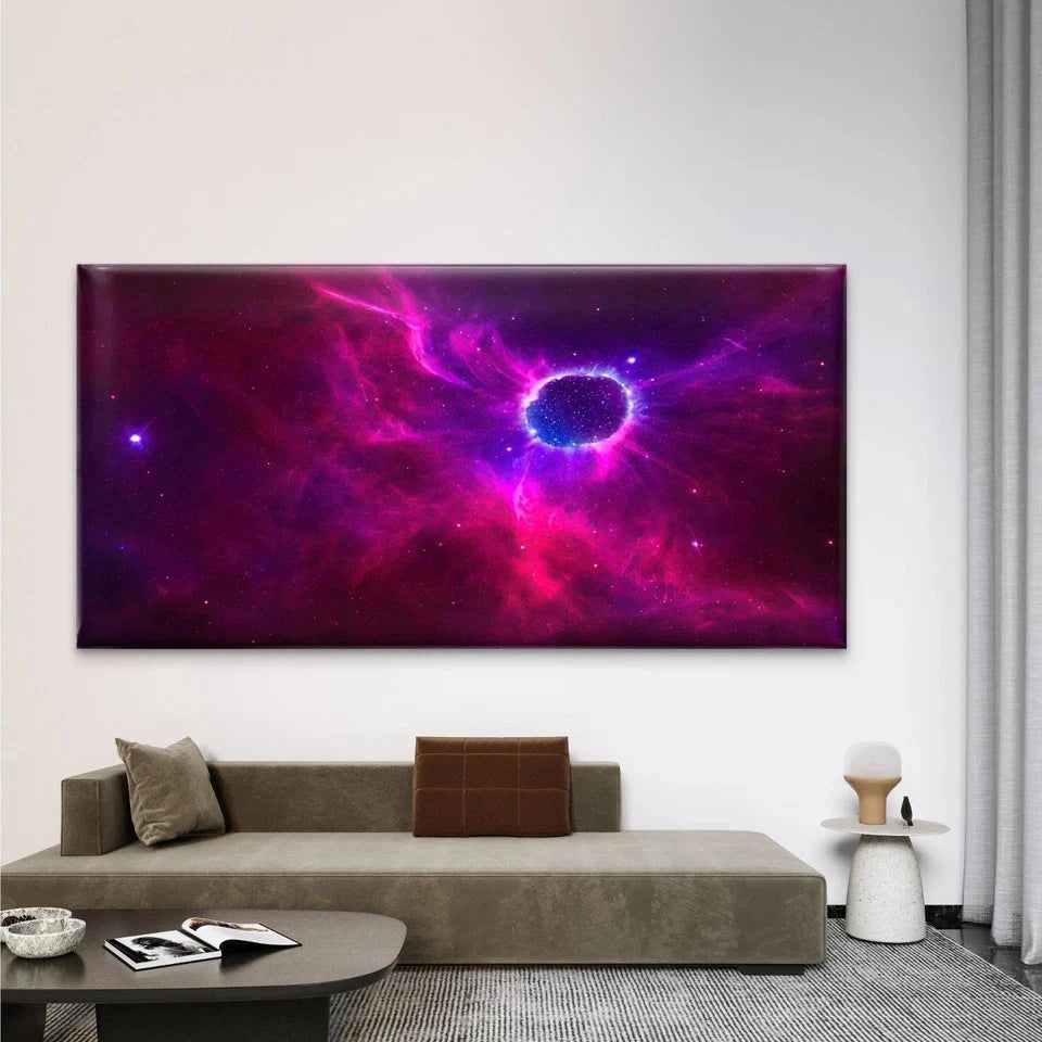 Space Background Realistic Wall Art Canvas Office Home Room Framed 120x60cm
