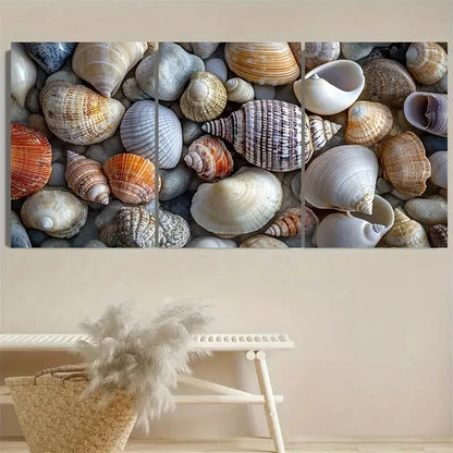 3pcs Seashells Coastal Art Nautical Wall Art Set Canvas Framed 60x90cm - High Quality Print 100% Australian Made Wall Canvas Ready to Hang