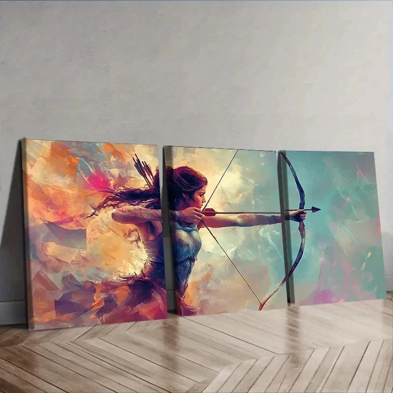 3pcs an archer Wall Art Set Canvas Framed 40x60cm - High Quality Print 100% Australian Made Wall Canvas Ready to Hang - Bella Home Decor