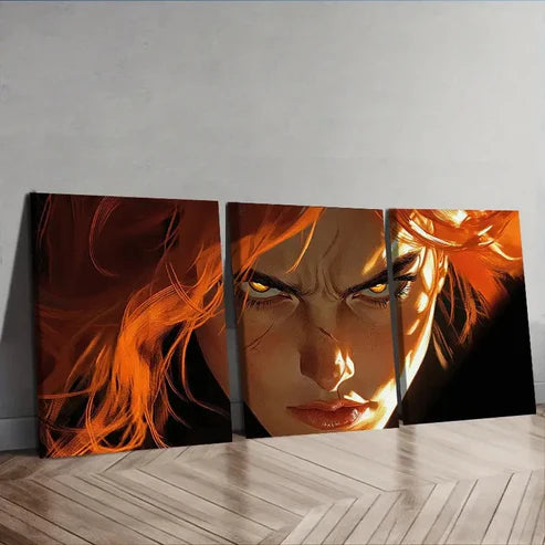 3pcs Angry Young Woman Wall Art Set Canvas Unframed - High Quality Print 100% Australian Made Wall Canvas - Bella Home Decor