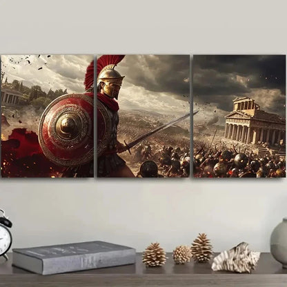 3pcs The Last Stand Of The Spartan painting  Wall Art Set Canvas Framed 60x90cm - High Quality Print 100% Australian Made Wall Canvas Ready to Hang