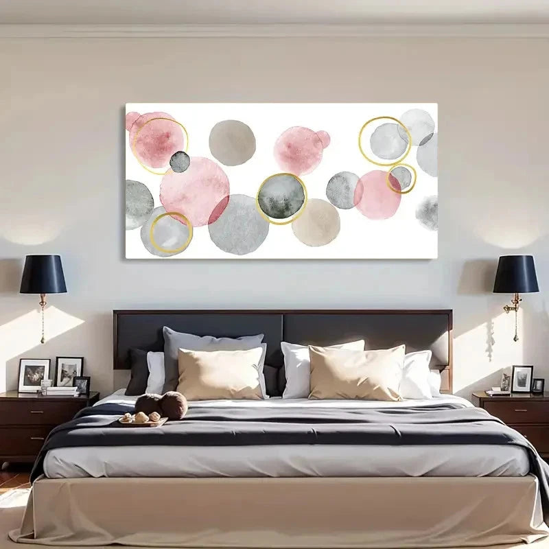 Geometric Circles Colorful Wall Art Canvas Office Home Room Framed 120x60cm