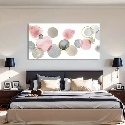 Geometric Circles Colorful Wall Art Canvas Office Home Room Framed 120x60cm