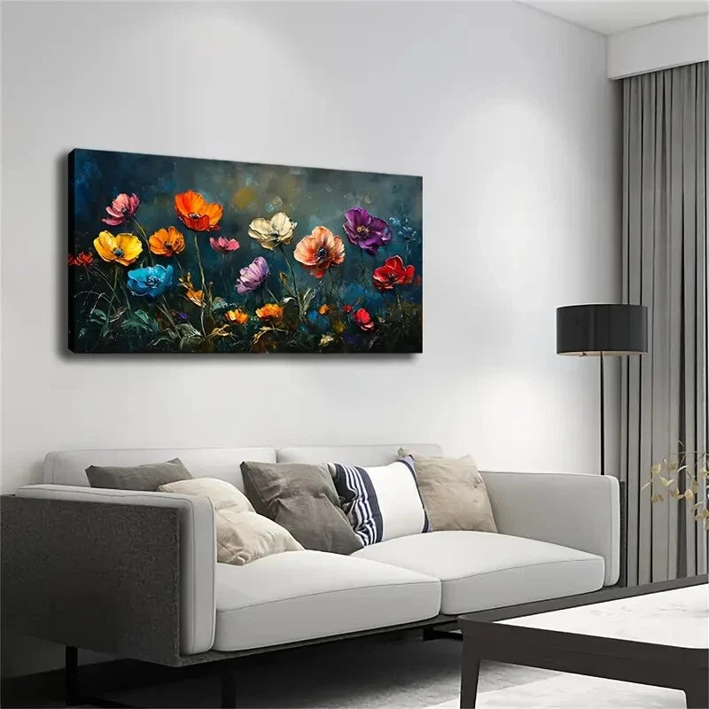 Smudged Background Effect Wall Art Canvas Office Home Room Framed 120x60cm - Bella Home Decor