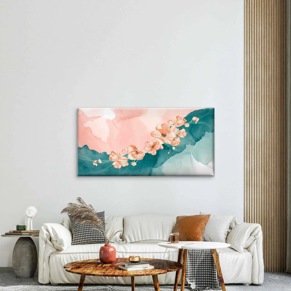Watercolor Painting Flowers Wall Art Canvas Office Home Room Framed 120x60cm