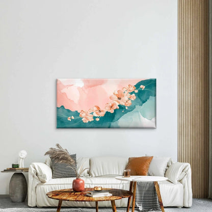 Watercolor Painting Flowers Wall Art Canvas Office Home Room Framed 120x60cm