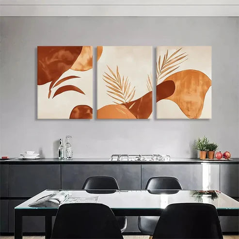 3pcs Modern Abstract Botanical Natural Perfect Wall Art Set Canvas Unframed - High Quality Print 100% Australian Made Wall Canvas