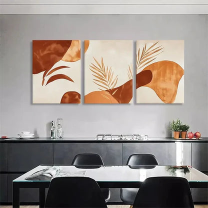 3pcs Modern Abstract Botanical Natural Perfect Wall Art Set Canvas Unframed - High Quality Print 100% Australian Made Wall Canvas
