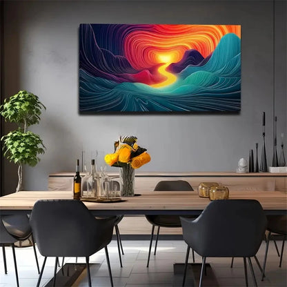 Colorful Line Shaping The Shape Wall Art Canvas Office Home Room Framed 120x60cm