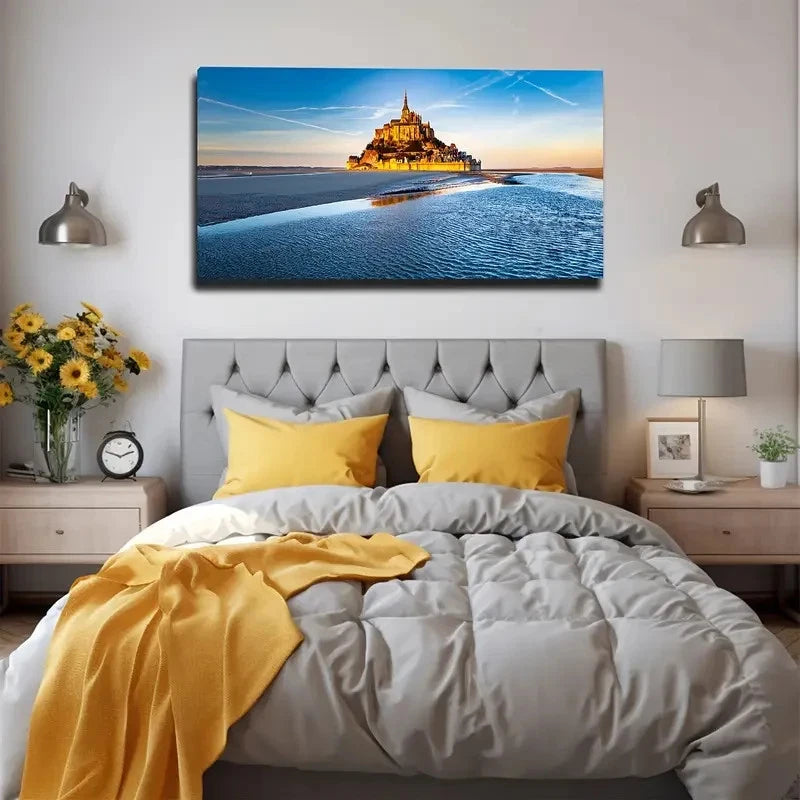 Romantic Coastal Wall Art Canvas Office Home Room Framed 120x60cm