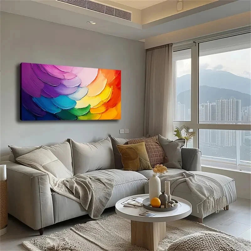 Through Rich Colors Abstract Wall Art Canvas Office Home Room Framed 120x60cm - Bella Home Decor