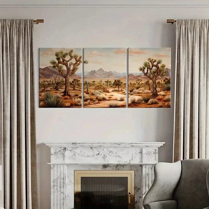 3pcs Golden Desert Sands & Mountain Wall Art Canvas Unframed - High Quality Print 100% Australian Made Wall Canvas - Bella Home Decor