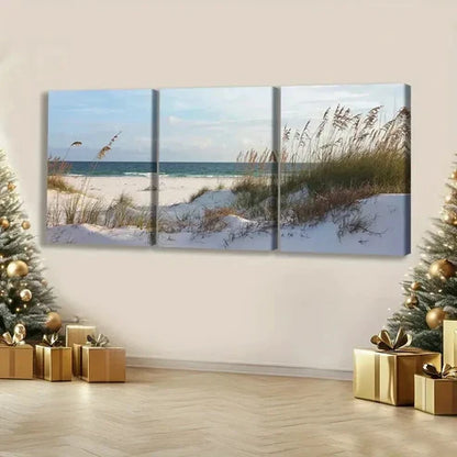 3pcs Coastal Beach Seascape Landscape Wall Art Set Canvas Unframed - High Quality Print 100% Australian Made Wall Canvas