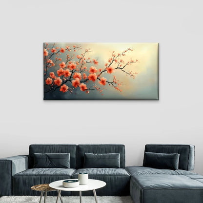 Flower Branche Abstract Perfect Wall Art Canvas Office Home Room Framed 120x60cm