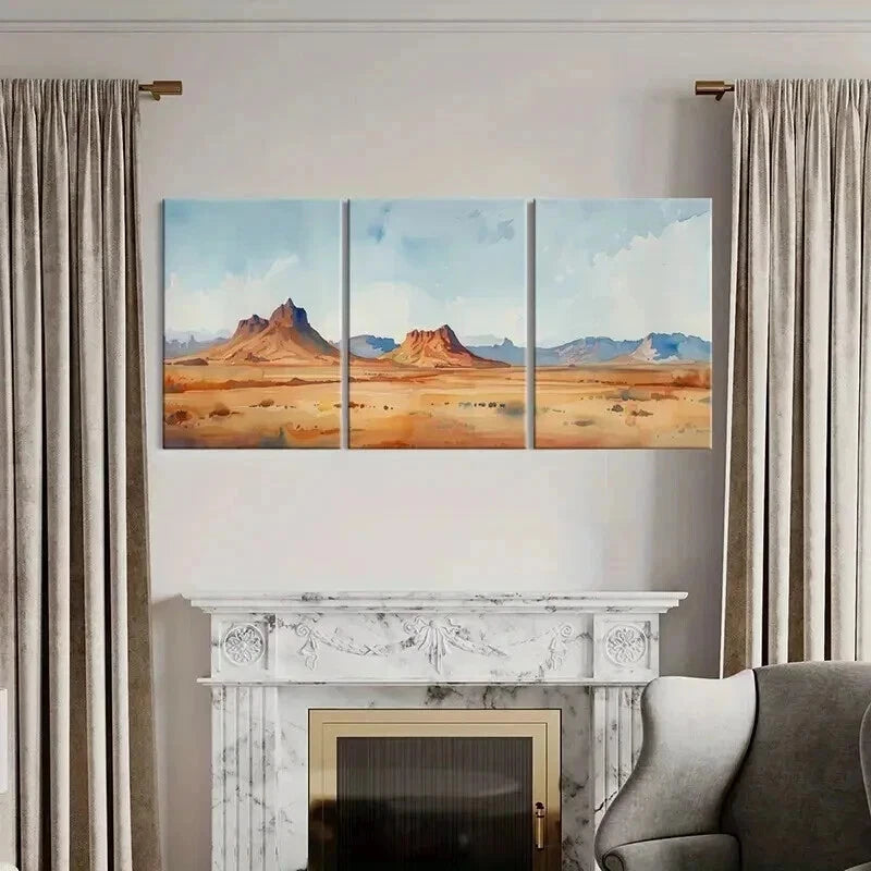 3pcs Vibrant Desert Landscape Decor Wall Art Set Canvas Framed 40x60cm - High Quality Print 100% Australian Made Wall Canvas Ready to Hang - Bella Home Decor