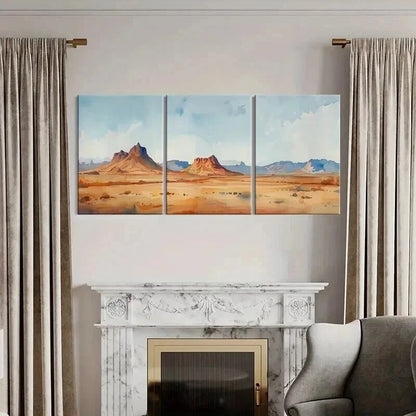 3pcs Vibrant Desert Landscape Decor Wall Art Set Canvas Framed 40x60cm - High Quality Print 100% Australian Made Wall Canvas Ready to Hang - Bella Home Decor