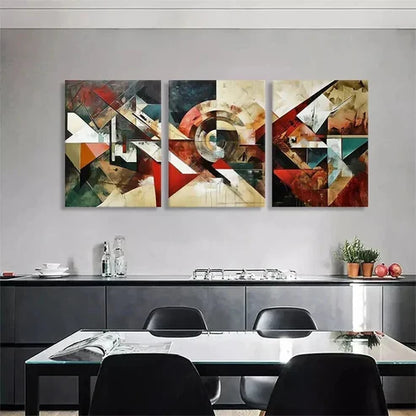 3pcs Modern Abstract Geometric Shapes Perfect Art Set Canvas Unframed - High Quality Print 100% Australian Made Wall Canvas