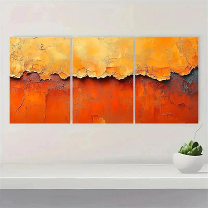 3pcs Orange Canvas Abstract P   Wall Art Set Canvas Framed 50x70cm - High Quality Print 100% Australian Made Wall Canvas Ready to Hang
