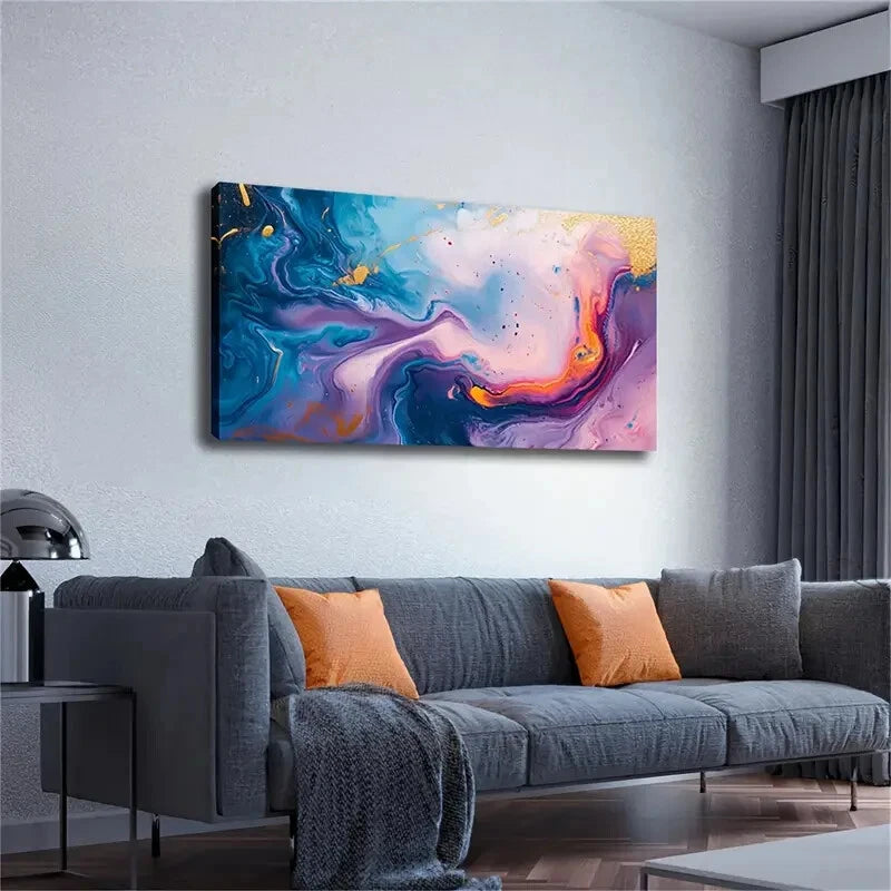 Dreamy Scene Golden Accent Wall Art Canvas Office Home Room Framed 120x60cm - Bella Home Decor