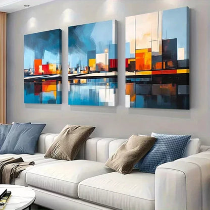 3pcs Art Deco Modern Glam Geometric Urban Wall Art Canvas Unframed - High Quality Print 100% Australian Made Wall Canvas - Bella Home Decor