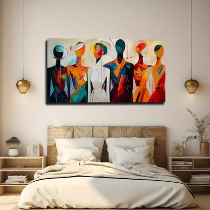 Abstract Women Models Wall Art Canvas Office Home Room Framed 120x60cm