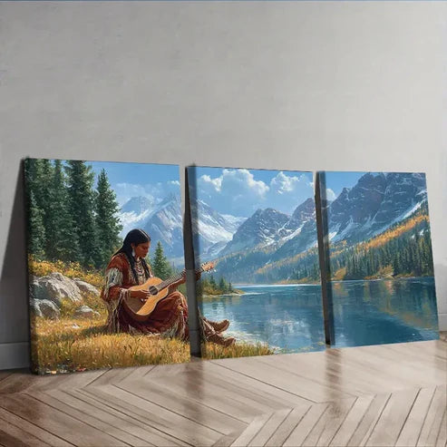 3pcs Girl by the River Scenery Nature Perfect Wall Perfect Wall Art Set Canvas Unframed - High Quality Print 100% Australian Made Wall Canvas - Bella Home Decor