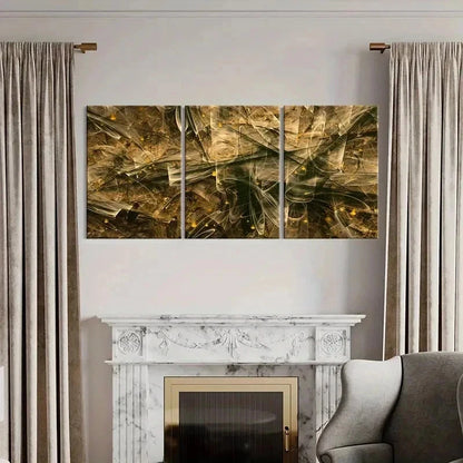 3pcs Abstract Art Aesthetic Golden Lines Wall Art Set Canvas Framed 60x90cm - High Quality Print 100% Australian Made Wall Canvas Ready to Hang - Bella Home Decor