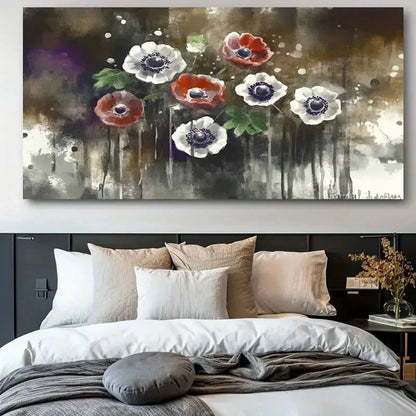 Realistic Pastoral Flower Decor Wall Art Canvas Office Home Room Framed 120x60cm